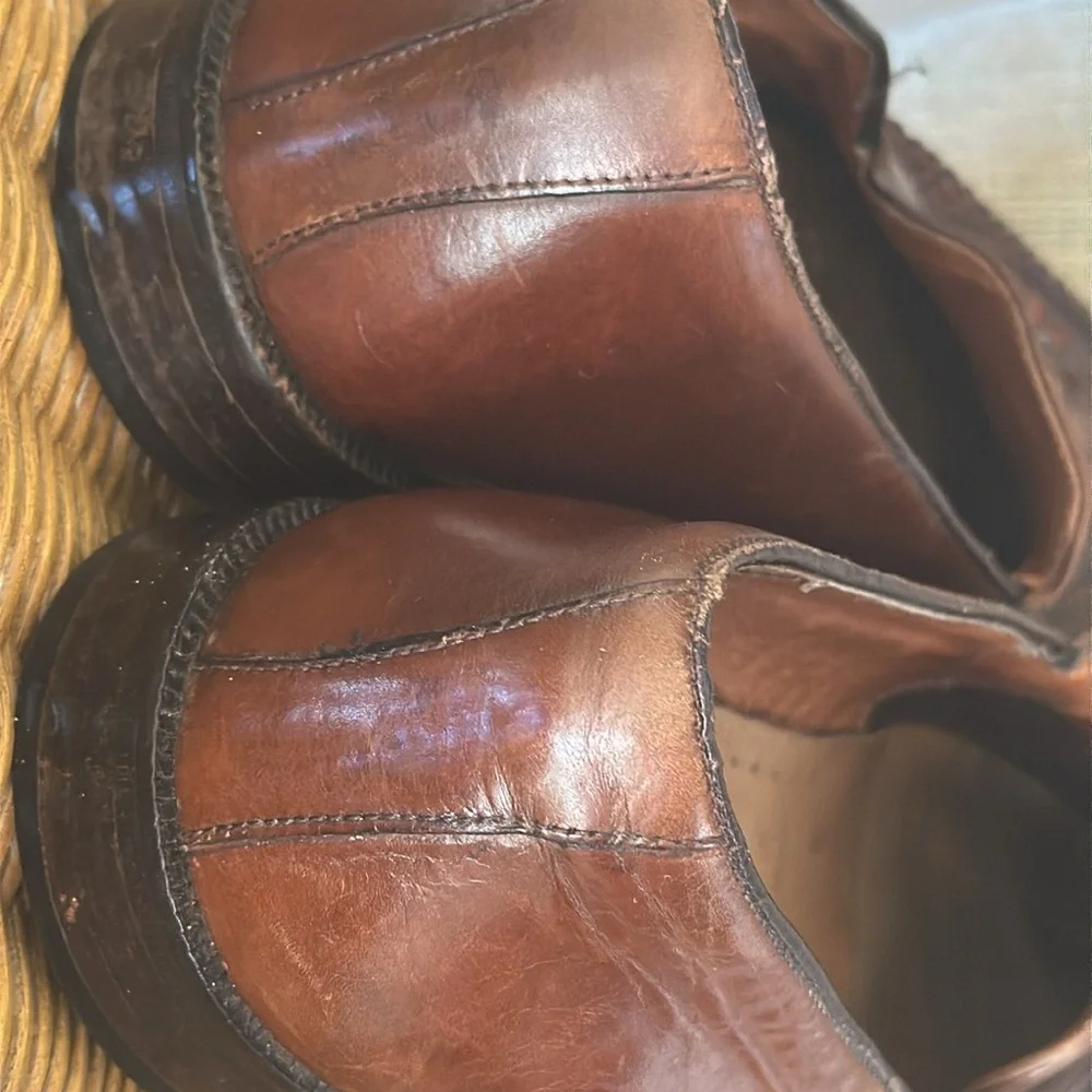 Brass Boot Mens Brown Leather Tassel Loafers Slip On Casual Shoes SZ 9